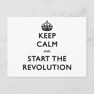 Kalm houden en de revolutie starten briefkaart