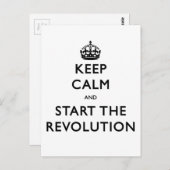 Kalm houden en de revolutie starten briefkaart (Voorkant / Achterkant)