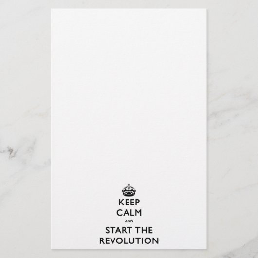 Kalm houden en de revolutie starten briefpapier (Voorkant)