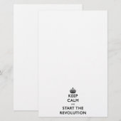 Kalm houden en de revolutie starten briefpapier (Voorkant / Achterkant)
