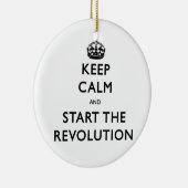 Kalm houden en de revolutie starten keramisch ornament (Rechts)