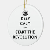 Kalm houden en de revolutie starten keramisch ornament (Links)