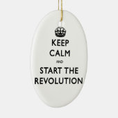 Kalm houden en de revolutie starten keramisch ornament (Rechts)