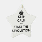Kalm houden en de revolutie starten keramisch ornament (Rechts)