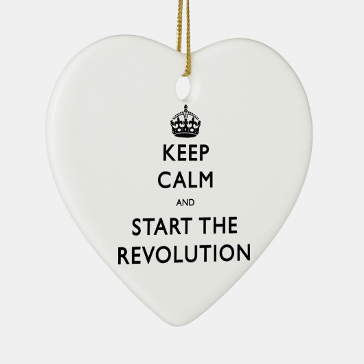 Kalm houden en de revolutie starten keramisch ornament (Rechts)