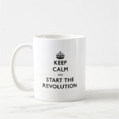 Kalm houden en de revolutie starten koffiemok (Links)