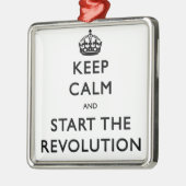 Kalm houden en de revolutie starten metalen ornament (Links)