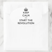 Kalm houden en de revolutie starten ovale sticker (Tas)