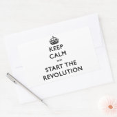 Kalm houden en de revolutie starten rechthoekige sticker (Envelop)