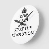 Kalm houden en de revolutie starten ronde klok (Hoek)