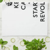 Kalm houden en de revolutie starten theedoek (Gevouwen)