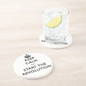 Kalm houden en de revolutie starten zandsteen onderzetter (Zijkant)