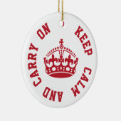 Kalm houden en doorgaan - Aangepaste TEKST Keramisch Ornament (Rechts)