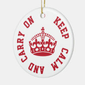 Kalm houden en doorgaan - Aangepaste TEKST Keramisch Ornament (Links)