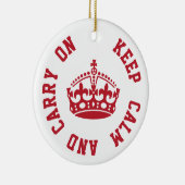 Kalm houden en doorgaan - Aangepaste TEKST Keramisch Ornament (Rechts)