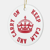 Kalm houden en doorgaan - Aangepaste TEKST Keramisch Ornament (Links)