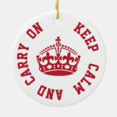 Kalm houden en doorgaan - Aangepaste TEKST Keramisch Ornament (Achterkant)