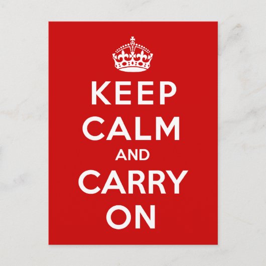 Kalm houden en doorgaan briefkaart (Voorkant)