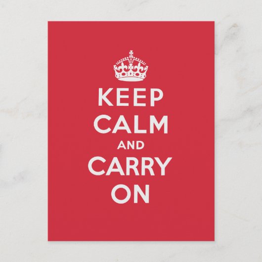 Kalm houden en doorgaan briefkaart (Voorkant)