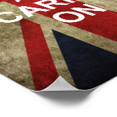 Kalm houden en doorgaan - Britse vlag wordt gekrom Poster (Hoek)