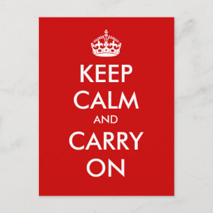"Kalm houden en doorgaan" - Creëer je eigen. Briefkaart