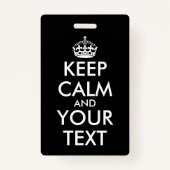 Kalm houden en doorgaan - Creëer uw eigen Badge (Achterkant)