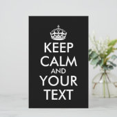 Kalm houden en doorgaan - Creëer uw eigen Briefpapier (Staand voorkant)