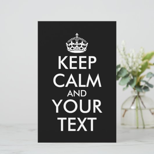 Kalm houden en doorgaan - Creëer uw eigen Briefpapier (Staand voorkant)