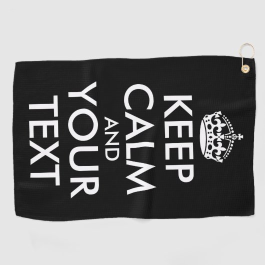 Kalm houden en doorgaan - Creëer uw eigen Golfhanddoek (Horizontaal)