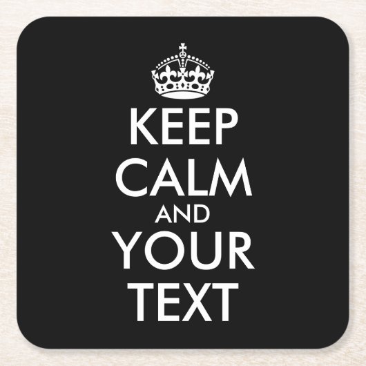 Kalm houden en doorgaan - Creëer uw eigen Kartonnen Onderzetters (Voorkant)