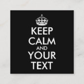 Kalm houden en doorgaan - Creëer uw eigen Vierkante Visitekaartje (Achterkant)