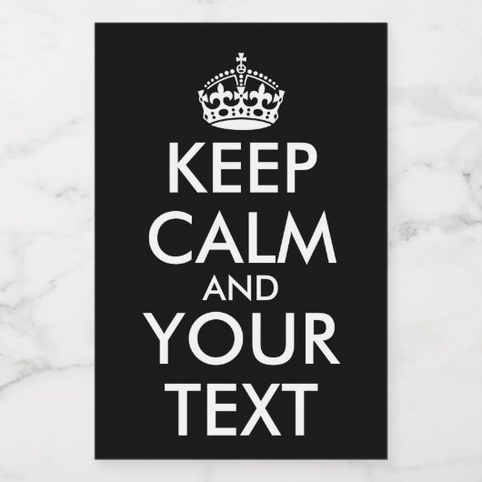 Kalm houden en doorgaan - Creëer uw eigen Voedselcontainer Etiket (Enkel label)