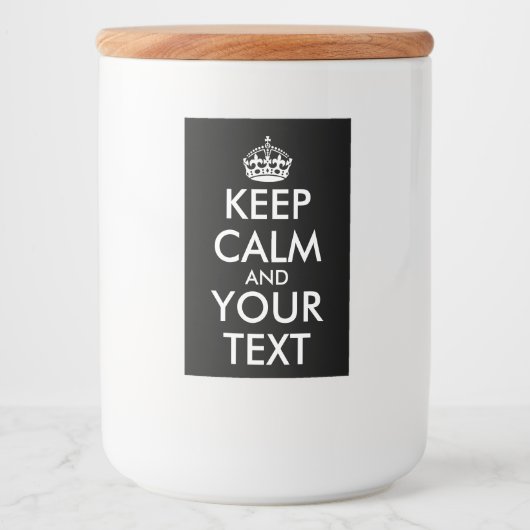 Kalm houden en doorgaan - Creëer uw eigen Voedselcontainer Etiket (Voorkant)