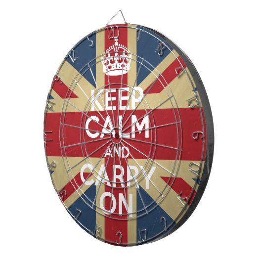 Kalm houden en doorgaan dartbord (Voorkant Rechts)