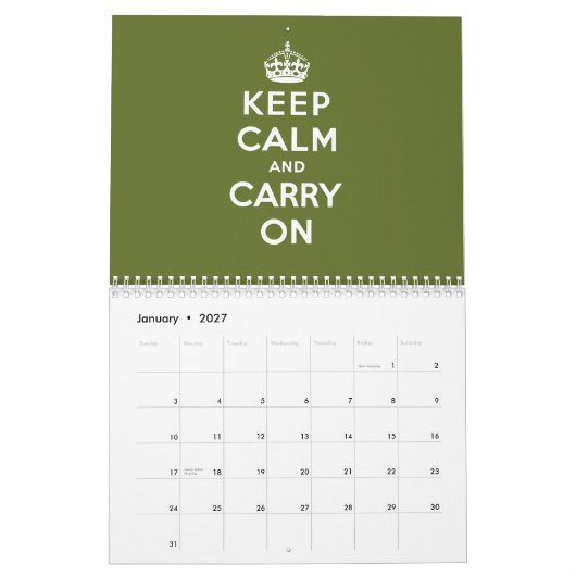 Kalm houden en doorgaan kalender (Jan 2027)