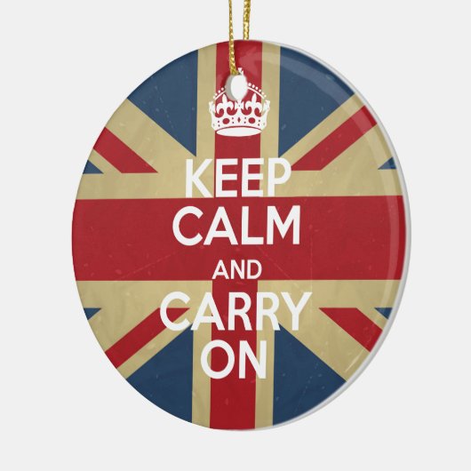Kalm houden en doorgaan keramisch ornament (Links)