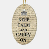 Kalm houden en doorgaan keramisch ornament (Links)