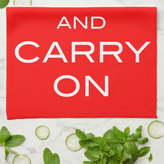 Kalm houden en doorgaan - keuken- en keukendoekjes theedoek (Gevouwen)