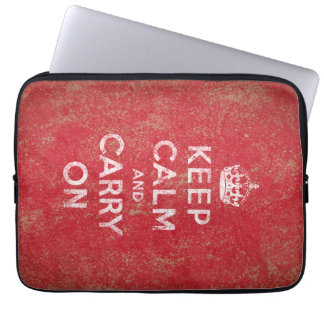 Kalm houden en doorgaan laptop sleeve