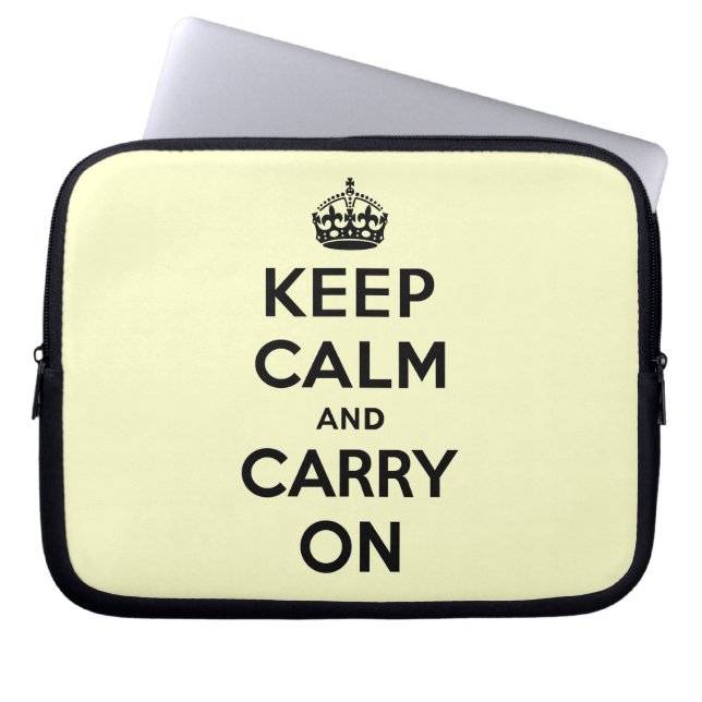 Kalm houden en doorgaan laptop sleeve (Voorkant)