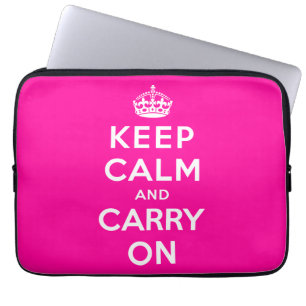 Kalm houden en doorgaan laptop sleeve
