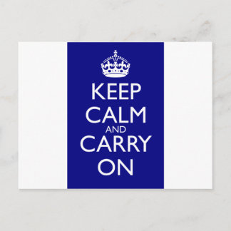 Kalm houden en doorgaan: Marineblauw Briefkaart