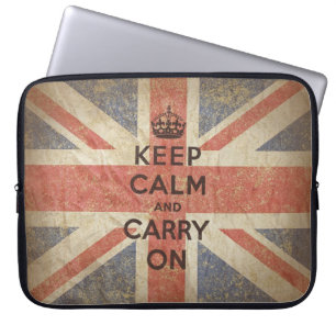 Kalm houden en doorgaan met de vlag van het Vereni Laptop Sleeve