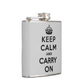 kalm houden en doorgaan met grijs en zwart heupfles (Rechts)