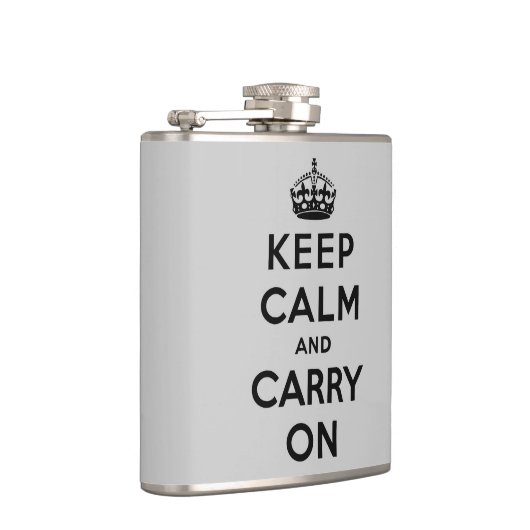 kalm houden en doorgaan met grijs en zwart heupfles (Rechts)