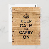 kalm houden en doorgaan met  karton briefkaart (Voorkant / Achterkant)