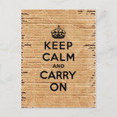 kalm houden en doorgaan met  karton briefkaart (Voorkant)