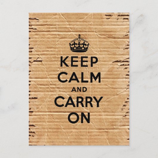 kalm houden en doorgaan met  karton briefkaart (Voorkant)