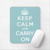 Kalm houden en doorgaan op lichtblauw muismat (Met muis)