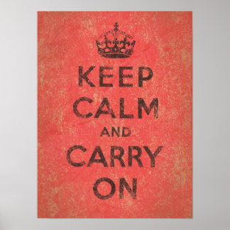 Kalm houden en doorgaan poster